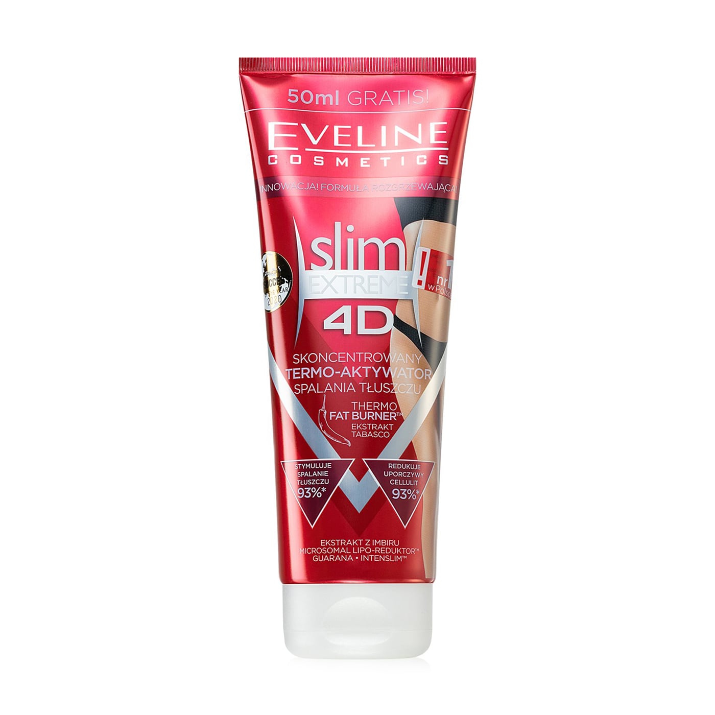 Термоактивний антицелюлітний крем-гель Eveline Cosmetics Slim Extreme 4D Spa для корекції фігури, 250 мл